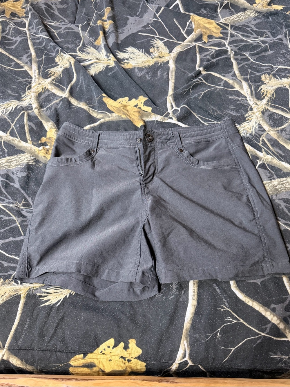 Kuhl Women's Flat Front Shorts in Slate Gray